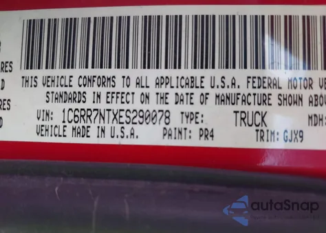 2014 Ram 1500 Laramie from USA, damaged, VIN 1C6RR7NTXES290078